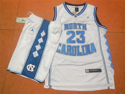 Maillot De Basket NCAA North Carolina University Survetements et Short 23 Blanc
